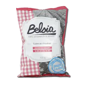 Chips Artisanales de Beauce Belsia mit Zwiebeln aus Roscoff AOP und Salz von der Île de Ré