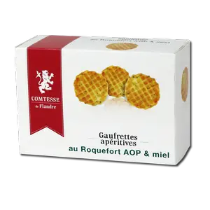 Gaufrettes apéritif au roquefort et miel