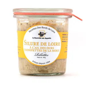 Silure de Loire à l'ail des ours et aux trompettes de la mort